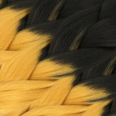 Afrika Örgüsü Ve Rasta İçin Sentetik Ombreli Saç - Siyah / Gold Sarı thumbnail 2