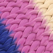 Afrika Örgüsü Ve Rasta İçin Sentetik Ombreli Saç - Platin / Lila / Mavi thumbnail 2