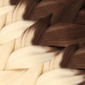 Afrika Örgüsü Ve Rasta İçin Sentetik Ombreli Saç - Kahve / Platin thumbnail 2