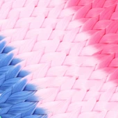 Afrika Örgüsü Ve Rasta İçin Sentetik Ombreli Saç - Koyu Pembe / Açık Pembe / Mavi thumbnail 2