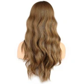Dalgalı Perçemli Fiber Sentetik Orta Boy Peruk - Bebek Kumralı thumbnail 4