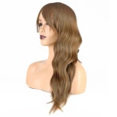 Dalgalı Perçemli Fiber Sentetik Orta Boy Peruk - Bebek Kumralı thumbnail 3