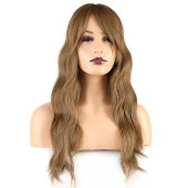 Dalgalı Perçemli Fiber Sentetik Orta Boy Peruk - Bebek Kumralı thumbnail 1