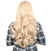 Yoğun Dalgalı Fiber Sentetik Uzun Perçemsiz Peruk - Balköpüğü thumbnail 4