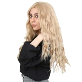 Su Dalgası Uzun Perçemsiz Fiber Sentetik Peruk - Balköpüğü thumbnail 3