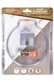 Decorev DC-4779 Dekoratif Yapıştırmalı Banyo Mutfak Metal Yuvarlak Havluluk Askı Krom Pratik Vidasız - 3