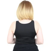 Kahkülsüz Düz Kısa Fiber Sentetik Peruk - Kumral / Sarı Ombreli thumbnail 4