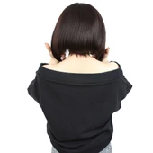 Kahkülsüz Düz Kısa Fiber Sentetik Peruk - Koyu Kahve thumbnail 4