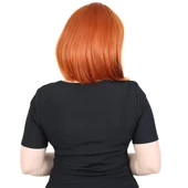 Küt Kahküllü Fiber Sentetik Peruk - Bakır thumbnail 2