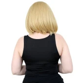 Kahkülsüz Düz Kısa Fiber Sentetik Peruk - Sarı thumbnail 4