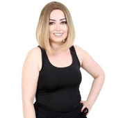 Kahkülsüz Düz Kısa Fiber Sentetik Peruk - Kumral / Balköpüğü Ombreli thumbnail 1