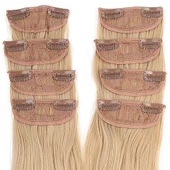 Fiber Sentetik Düz 8 Parça Çıt Çıt - Balköpüğü Beyaz Platin Röfleli thumbnail 2