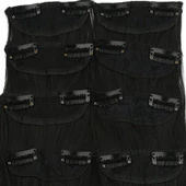 Fiber Sentetik Düz 8 Parça Çıt Çıt -Siyah thumbnail 2