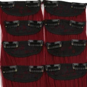 Fiber Sentetik Düz 8 Parça Çıt Çıt - Kızıl thumbnail 2