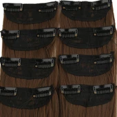 Fiber Sentetik Düz 8 Parça Çıt Çıt - Kumral thumbnail 2