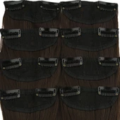 Fiber Sentetik Düz 8 Parça Çıt Çıt - Açık Kahve thumbnail 3