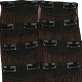 Fiber Sentetik Düz 8 Parça Çıt Çıt - Kahve Karamel thumbnail 2