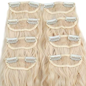 Fiber Sentetik Kabarık Dalgalı 8 Parça Çıt Çıt - Platin thumbnail 2