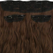 Fiber Sentetik Kabarık Dalgalı Yarım Ay + 2 Yan Çıt Çıt - Kumral thumbnail 2