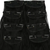 Fiber Sentetik Kabarık Dalgalı 8 Parça Çıt Çıt - Siyah thumbnail 2