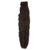 Fiber Sentetik Kabarık Dalgalı 8 Parça Çıt Çıt - Koyu Kahve thumbnail 1