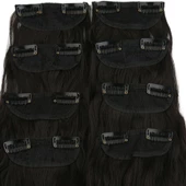 Fiber Sentetik Kabarık Dalgalı 8 Parça Çıt Çıt - Kahverengi thumbnail 2