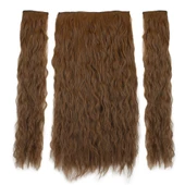 Fiber Sentetik Kabarık Dalgalı Yarım Ay + 2 Yan Çıt Çıt - Kumral thumbnail 1