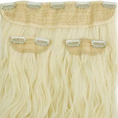 Fiber Sentetik Kabarık Dalgalı Yarım Ay + 2 Yan Çıt Çıt - Açık Platin thumbnail 2