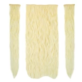 Fiber Sentetik Kabarık Dalgalı Yarım Ay + 2 Yan Çıt Çıt - Açık Platin thumbnail 1