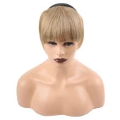 Taçlı Fiber Sentetik Perçem - Karamel Platin Röfleli thumbnail 1