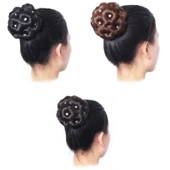 Taşlı Topuz Toka - Siyah thumbnail 3