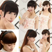 Taçlı Fiber Sentetik Perçem - Kahve Karamel thumbnail 3