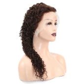 Afro Dalga Front Lace Gerçek Tül Peruk - Koyu Kahve - 60-65cm thumbnail 2