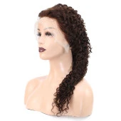 Afro Dalga Front Lace Gerçek Tül Peruk - Koyu Kahve - 60-65cm thumbnail 3