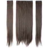 Fiber Sentetik Düz Yarım Ay + 2 Yan Çıt Çıt - Açık Kahve thumbnail 1