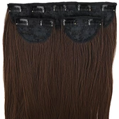 Fiber Sentetik Düz Yarım Ay + 2 Yan Çıt Çıt - Açık Kahve thumbnail 2