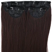 Fiber Sentetik Düz Yarım Ay + 2 Yan Çıt Çıt - Koyu Kahve thumbnail 2