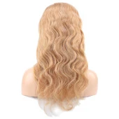 Dalgalı Front Lace Gerçek Tül Peruk - Altın Karamel - 60-65cm thumbnail 4
