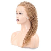 Afro Dalga Front Lace Gerçek Tül Peruk - Sıcak Karamel - 60-65cm thumbnail 3