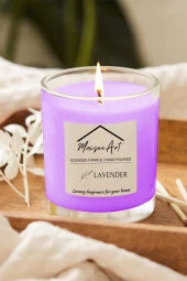 Scended | Lavanta Kokulu Cam Bardak Mum | Dekoratif Mumluk - 1