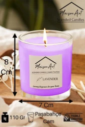 Scended | Lavanta Kokulu Cam Bardak Mum | Dekoratif Mumluk - 3