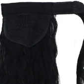 Bağlamalı Kabarık Dalgalı At Kuyruğu - Siyah thumbnail 4