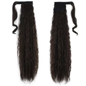 Bağlamalı Kabarık Dalgalı At Kuyruğu - Açık Kahve thumbnail 1