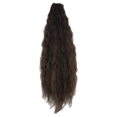 Tokalı Kabarık Dalgalı At Kuyruğu - Açık Kahve thumbnail 2