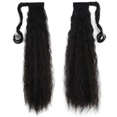 Bağlamalı Kabarık Dalgalı At Kuyruğu - Kahverengi thumbnail 1