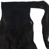 Bağlamalı Kabarık Dalgalı At Kuyruğu - Kahverengi thumbnail 4