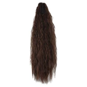 Tokalı Kabarık Dalgalı At Kuyruğu - Kahve Karamel thumbnail 3