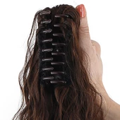 Tokalı Kabarık Dalgalı At Kuyruğu - Kahve Karamel thumbnail 4