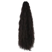 Tokalı Kabarık Dalgalı At Kuyruğu - Kahverengi thumbnail 3