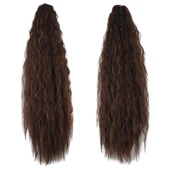 Tokalı Kabarık Dalgalı At Kuyruğu - Kahve Karamel thumbnail 1